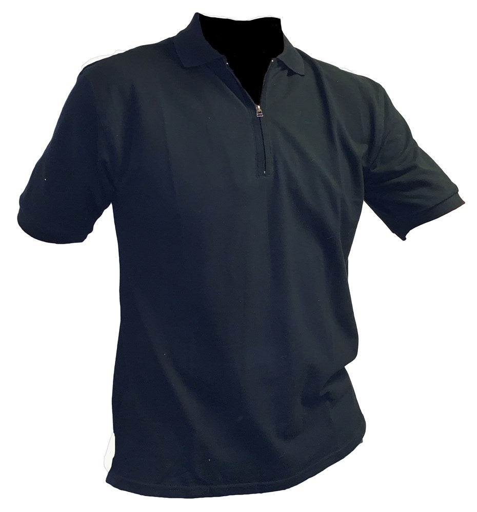 BLACK BASIC POLO - Formal Wear |  Front Zip